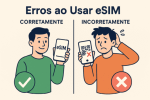 Erros ao usar eSIM pela primeira vez